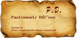 Paulcsenetz Dános névjegykártya